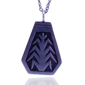 Ryan Kuyvaya or Raymond Kyasyousie Hopi RK Sterling Silver Maize Pendant